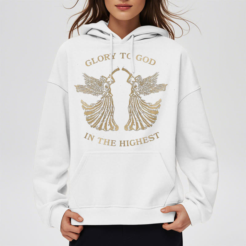 Christianartworkshop Sweat à capuche en polyester doublé polaire, style classique, avec l'inscription « Gloire à Dieu au plus haut des anges ». - image 9