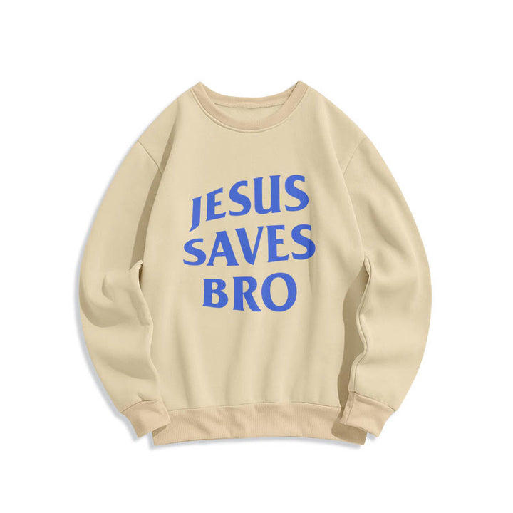 Sweat-shirt en polyester doublé polaire avec citation « Jésus sauve mon frère » de Christianartworkshop - Beige - 2XL - image 9