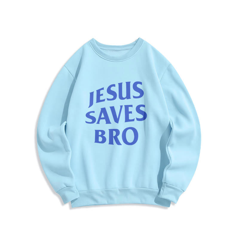 Sweat-shirt en polyester doublé polaire avec citation « Jésus sauve mon frère » de Christianartworkshop - Bleu - 2XL - image 13