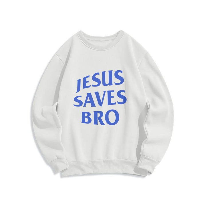 Sweat-shirt en polyester doublé polaire avec citation « Jésus sauve mon frère » de Christianartworkshop - Blanc - 2XL - image 7