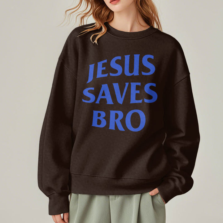 Sweat-shirt en polyester doublé polaire avec citation « Jésus sauve mon frère » de Christianartworkshop - image 3