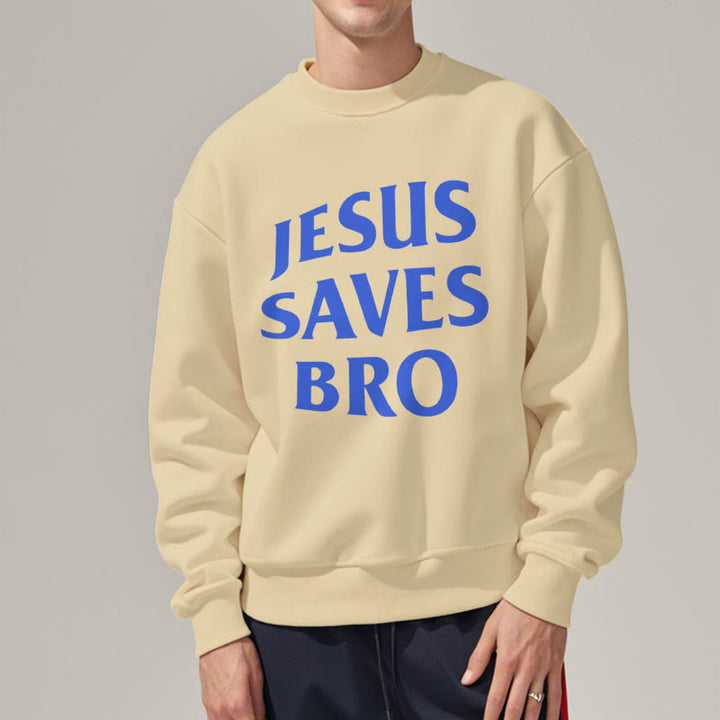 Sweat-shirt en polyester doublé polaire avec citation « Jésus sauve mon frère » de Christianartworkshop - image 10