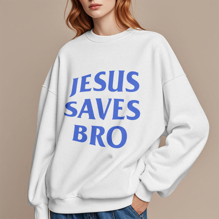 Sweat-shirt en polyester doublé polaire avec citation « Jésus sauve mon frère » de Christianartworkshop - image 8