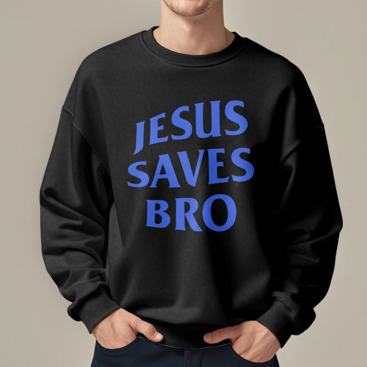 Sweat-shirt en polyester doublé polaire avec citation « Jésus sauve mon frère » de Christianartworkshop - image 6