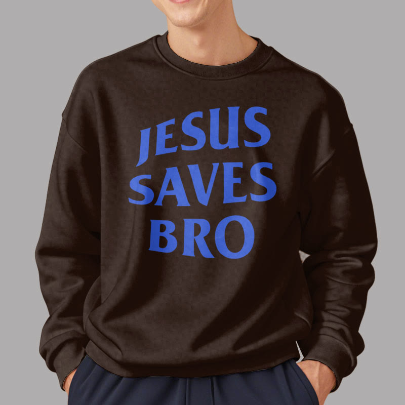 Sweat-shirt en polyester doublé polaire avec citation « Jésus sauve mon frère » de Christianartworkshop - image 4