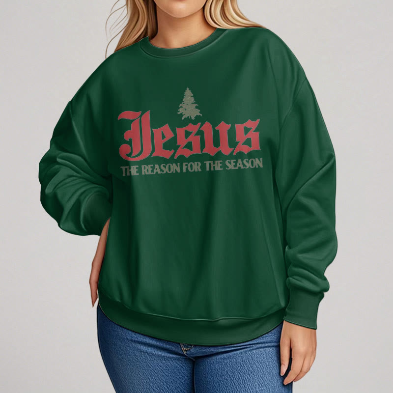 Sweat-shirt en polyester doublé polaire avec citation de Christianartworkshop : Jésus, la raison de cette fête - image 12