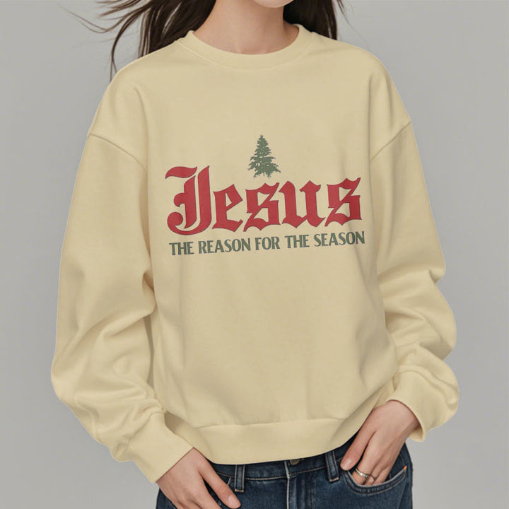 Sweat-shirt en polyester doublé polaire avec citation de Christianartworkshop : Jésus, la raison de cette fête - image 3