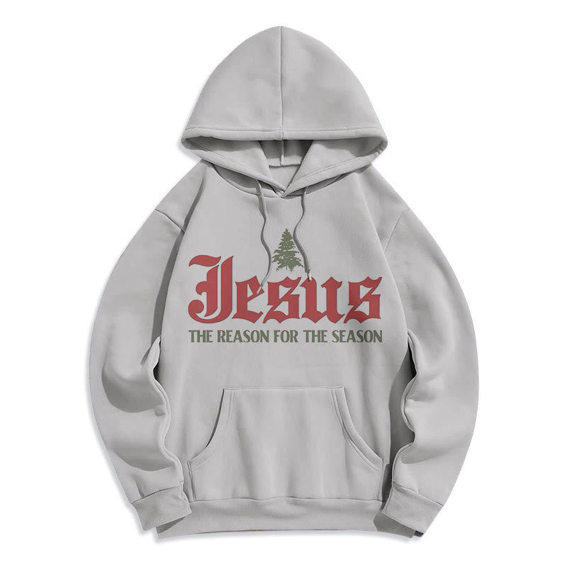 Sweat à capuche en polyester doublé polaire « Christianartworkshop Quote Style Jesus The Reason for the Season » - Gris - 2XL - image 15