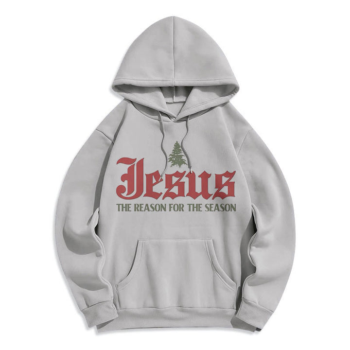 Sweat à capuche en polyester doublé polaire « Christianartworkshop Quote Style Jesus The Reason for the Season » - Gris - 2XL - image 15