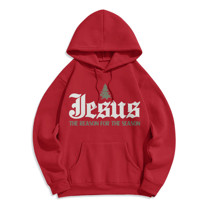 Sweat à capuche en polyester doublé polaire « Christianartworkshop Quote Style Jesus The Reason for the Season » - Rouge - 2XL - image 17