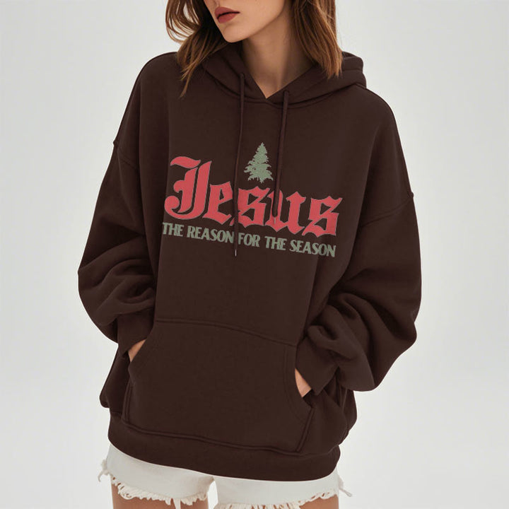 Sweat à capuche en polyester doublé polaire « Christianartworkshop Quote Style Jesus The Reason for the Season » - image 10