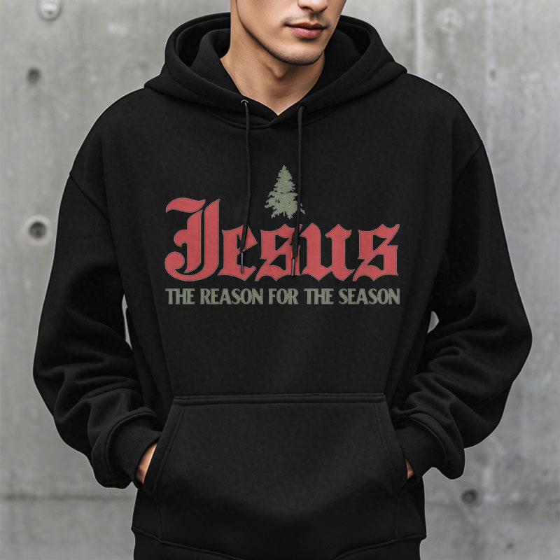 Sweat à capuche en polyester doublé polaire « Christianartworkshop Quote Style Jesus The Reason for the Season » - image 6