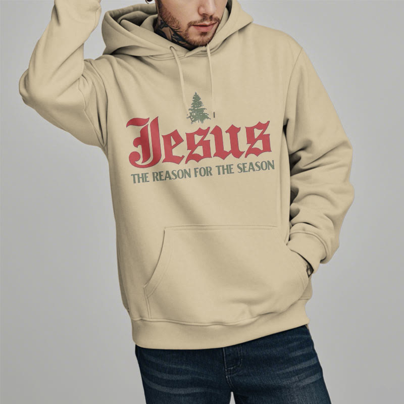 Sweat à capuche en polyester doublé polaire « Christianartworkshop Quote Style Jesus The Reason for the Season » - image 8