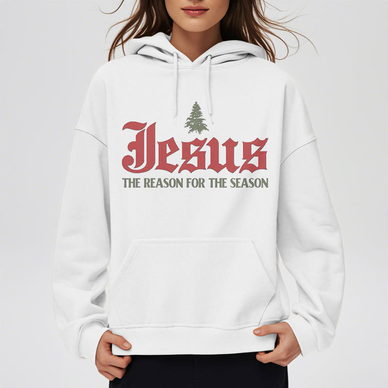 Sweat à capuche en polyester doublé polaire « Christianartworkshop Quote Style Jesus The Reason for the Season » - image 4