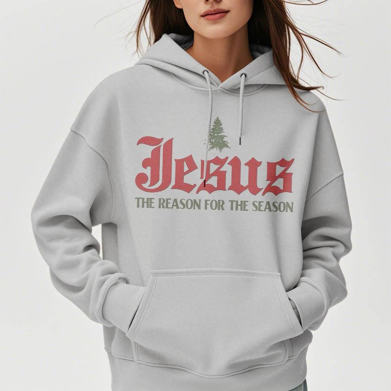 Sweat à capuche en polyester doublé polaire « Christianartworkshop Quote Style Jesus The Reason for the Season » - image 16