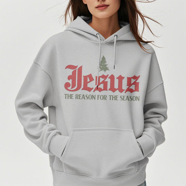 Sweat à capuche en polyester doublé polaire « Christianartworkshop Quote Style Jesus The Reason for the Season » - image 16