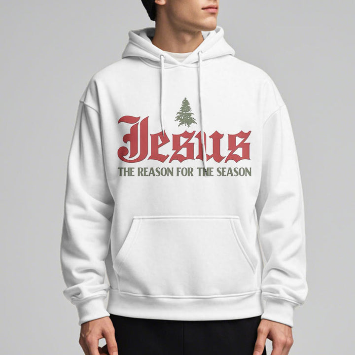 Sweat à capuche en polyester doublé polaire « Christianartworkshop Quote Style Jesus The Reason for the Season » - image 3