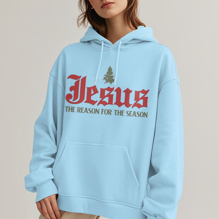 Sweat à capuche en polyester doublé polaire « Christianartworkshop Quote Style Jesus The Reason for the Season » - image 14