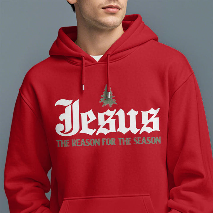 Sweat à capuche en polyester doublé polaire « Christianartworkshop Quote Style Jesus The Reason for the Season » - image 18