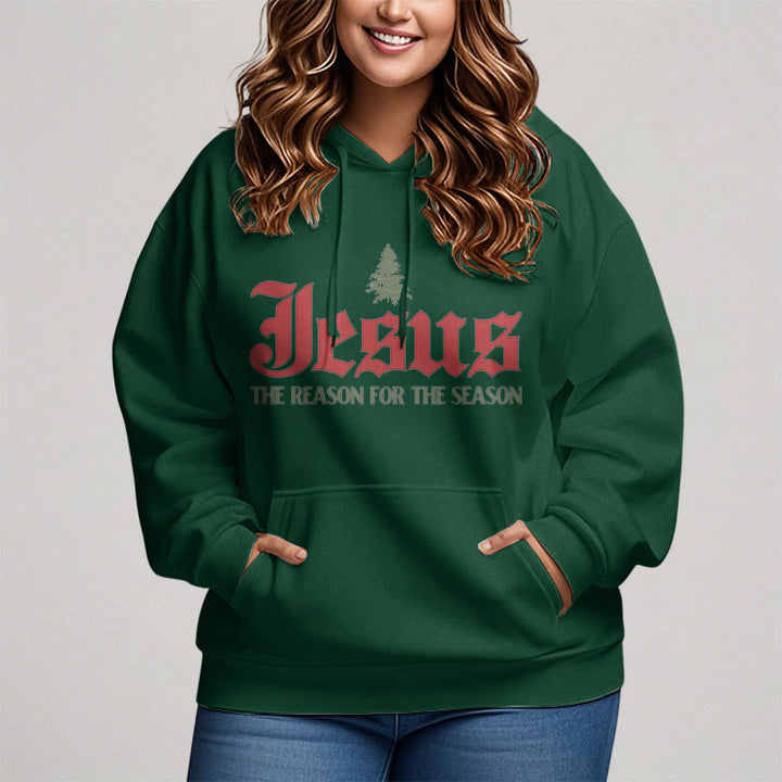 Sweat à capuche en polyester doublé polaire « Christianartworkshop Quote Style Jesus The Reason for the Season » - image 12