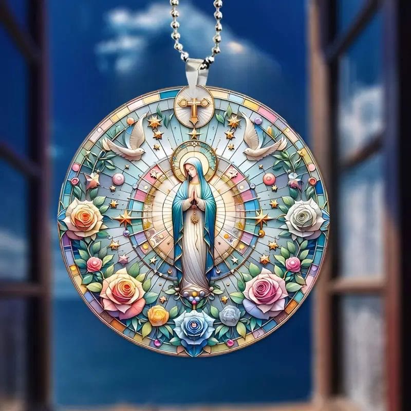 Christianartworkshop Décorations de Noël suspendues Sainte Vierge de style classique coloré - Sainte Mère - image 0