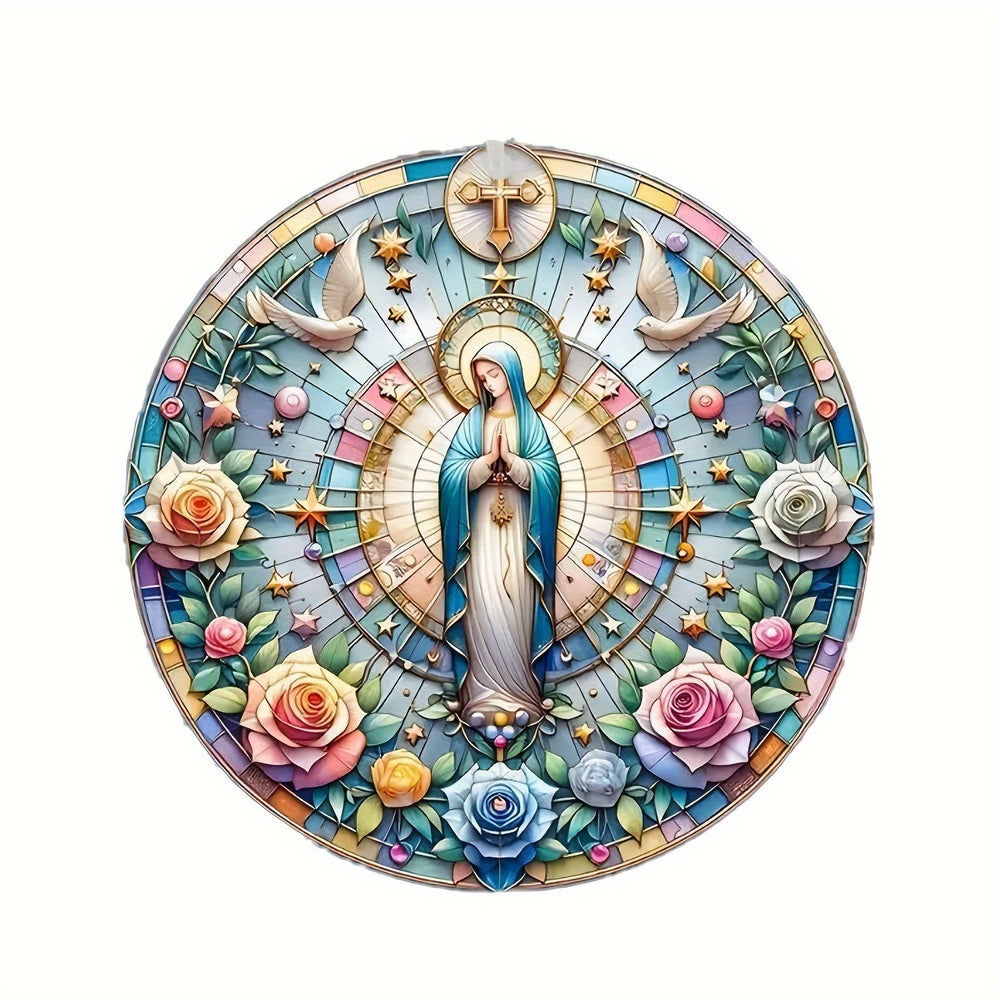 Christianartworkshop Décorations de Noël suspendues Sainte Vierge de style classique coloré - image 1