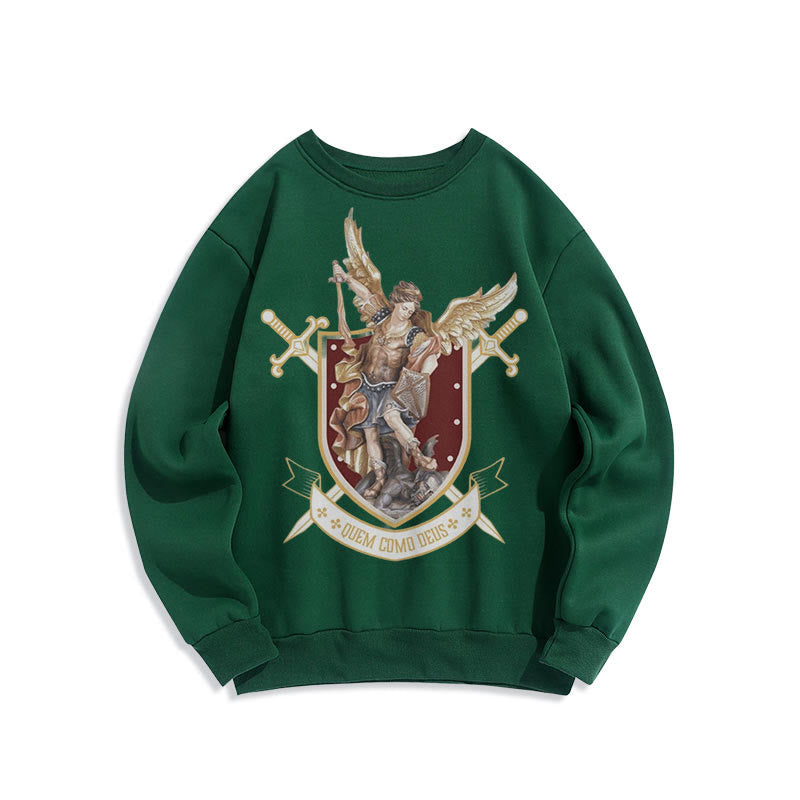 Sweat-shirt en polyester doublé polaire style classique Saint Michel Archange de Christianartworkshop - image 0