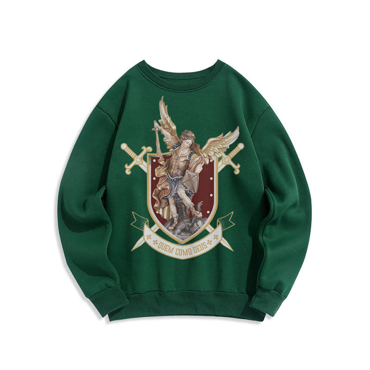 Sweat-shirt en polyester doublé polaire style classique Saint Michel Archange de Christianartworkshop - image 0