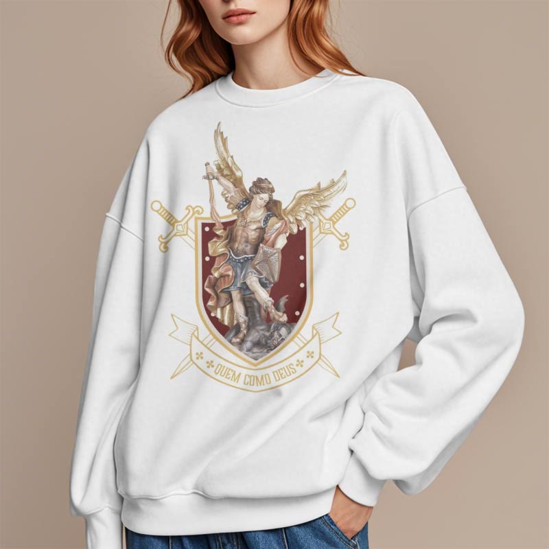 Sweat-shirt en polyester doublé polaire style classique Saint Michel Archange de Christianartworkshop - image 8