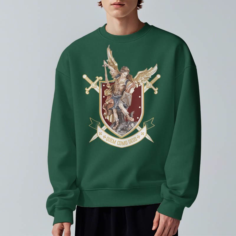 Sweat-shirt en polyester doublé polaire style classique Saint Michel Archange de Christianartworkshop - image 4