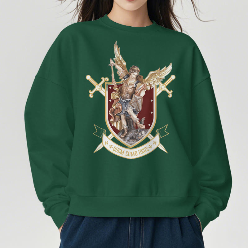 Sweat-shirt en polyester doublé polaire style classique Saint Michel Archange de Christianartworkshop - image 3