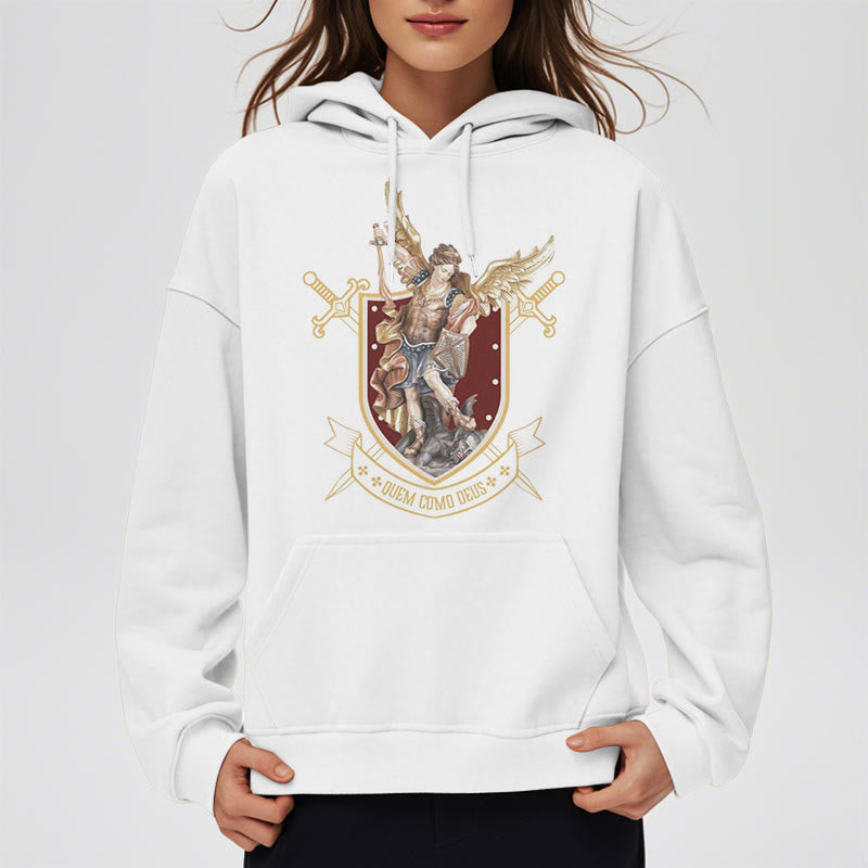 Sweat à capuche en polyester doublé polaire style classique Saint Michel Archange de Christianartworkshop - image 8