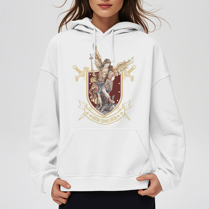 Sweat à capuche en polyester doublé polaire style classique Saint Michel Archange de Christianartworkshop - image 8