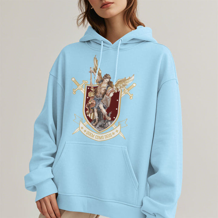 Sweat à capuche en polyester doublé polaire style classique Saint Michel Archange de Christianartworkshop - image 16