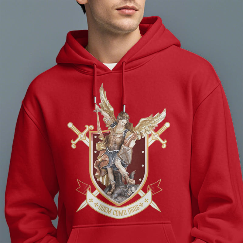 Sweat à capuche en polyester doublé polaire style classique Saint Michel Archange de Christianartworkshop - image 3
