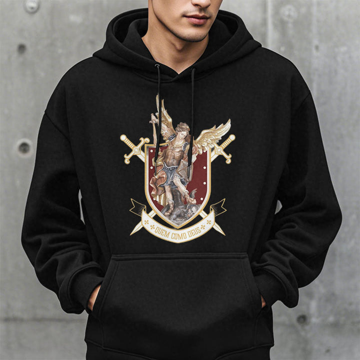 Sweat à capuche en polyester doublé polaire style classique Saint Michel Archange de Christianartworkshop - image 6