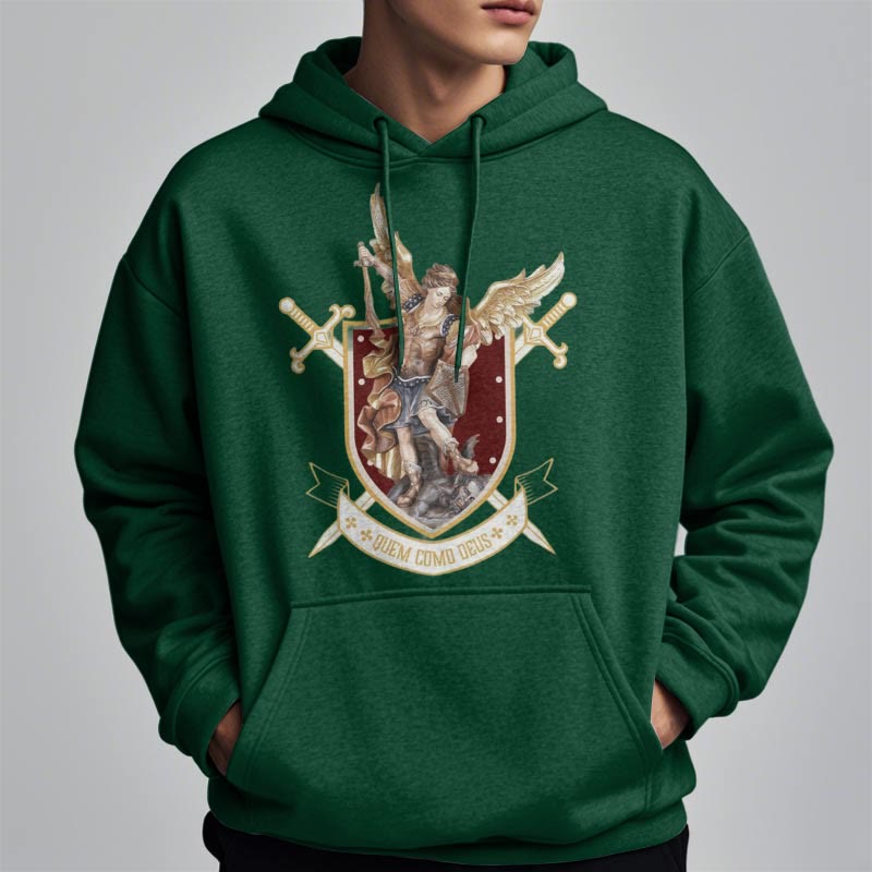 Sweat à capuche en polyester doublé polaire style classique Saint Michel Archange de Christianartworkshop - image 14