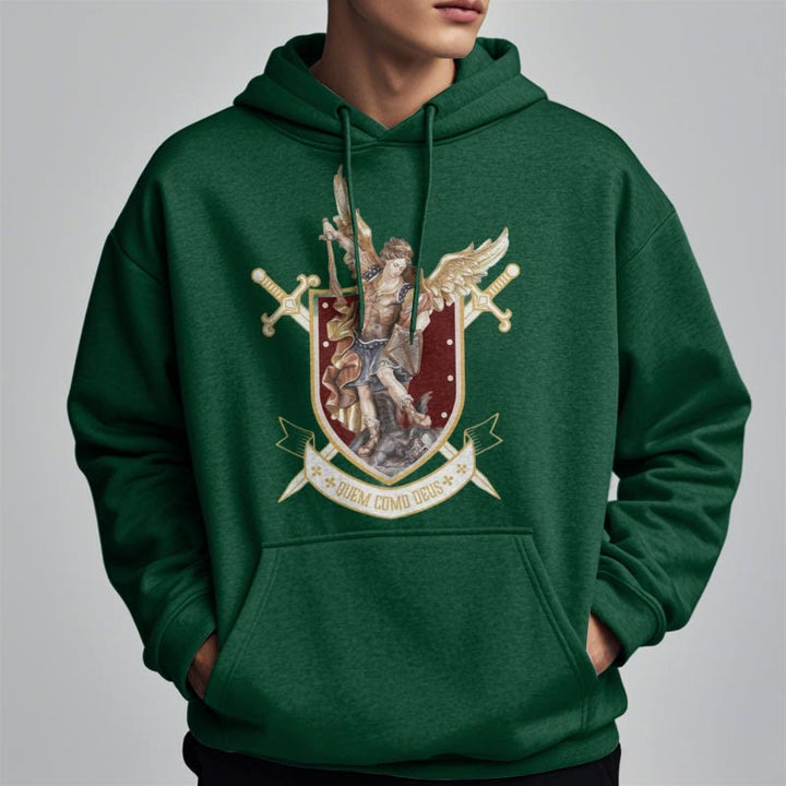 Sweat à capuche en polyester doublé polaire style classique Saint Michel Archange de Christianartworkshop - image 14