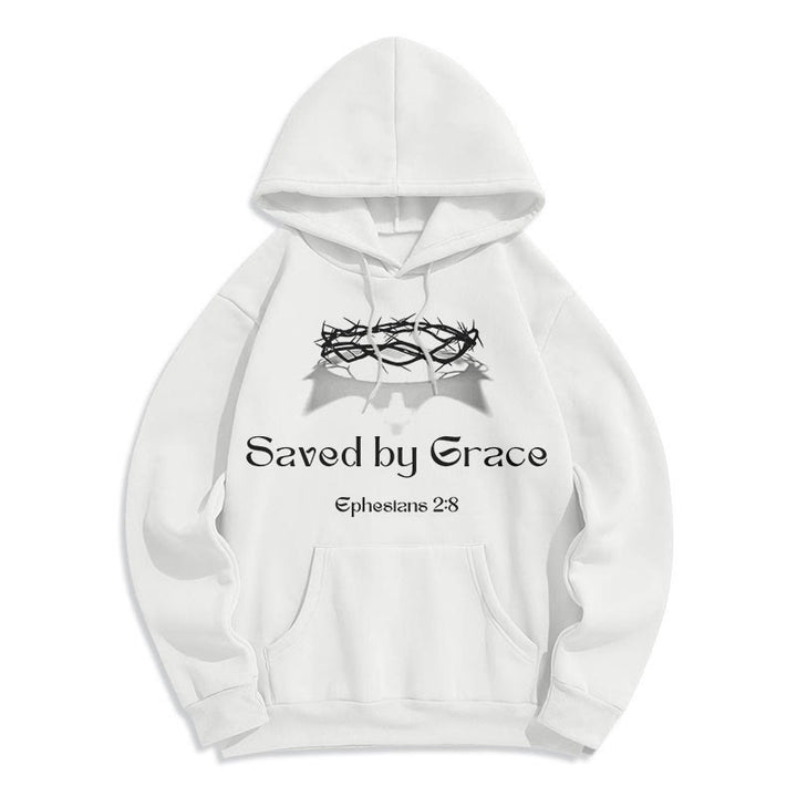 Sweat à capuche en polyester doublé polaire « Sauve par la grâce » de Christianartworkshop - image 7