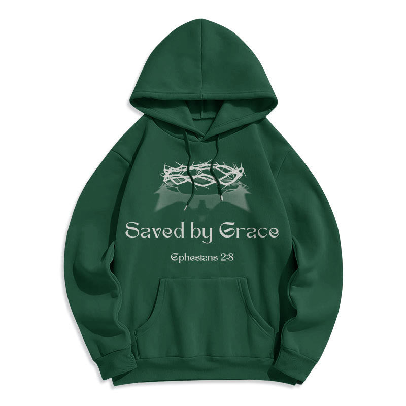 Sweat à capuche en polyester doublé polaire « Sauve par la grâce » de Christianartworkshop - image 0