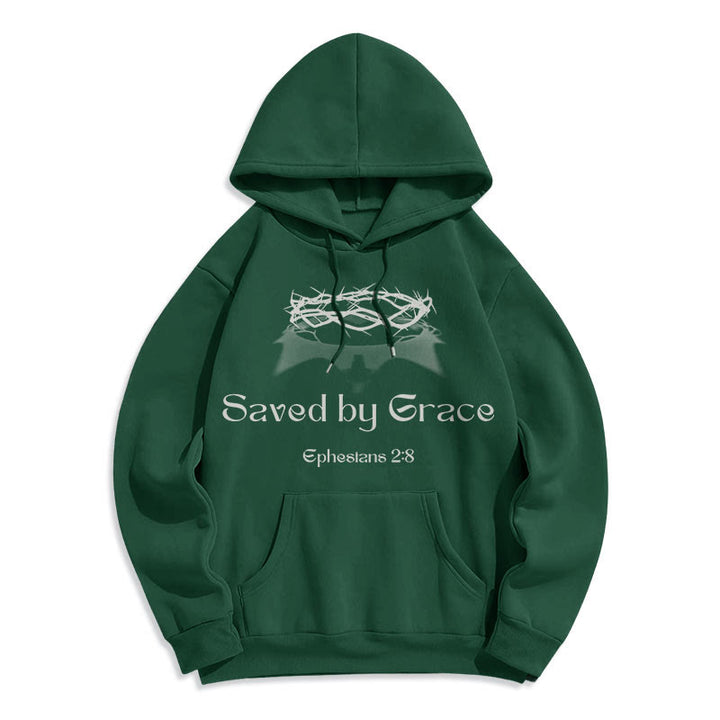Sweat à capuche en polyester doublé polaire « Sauve par la grâce » de Christianartworkshop - image 0