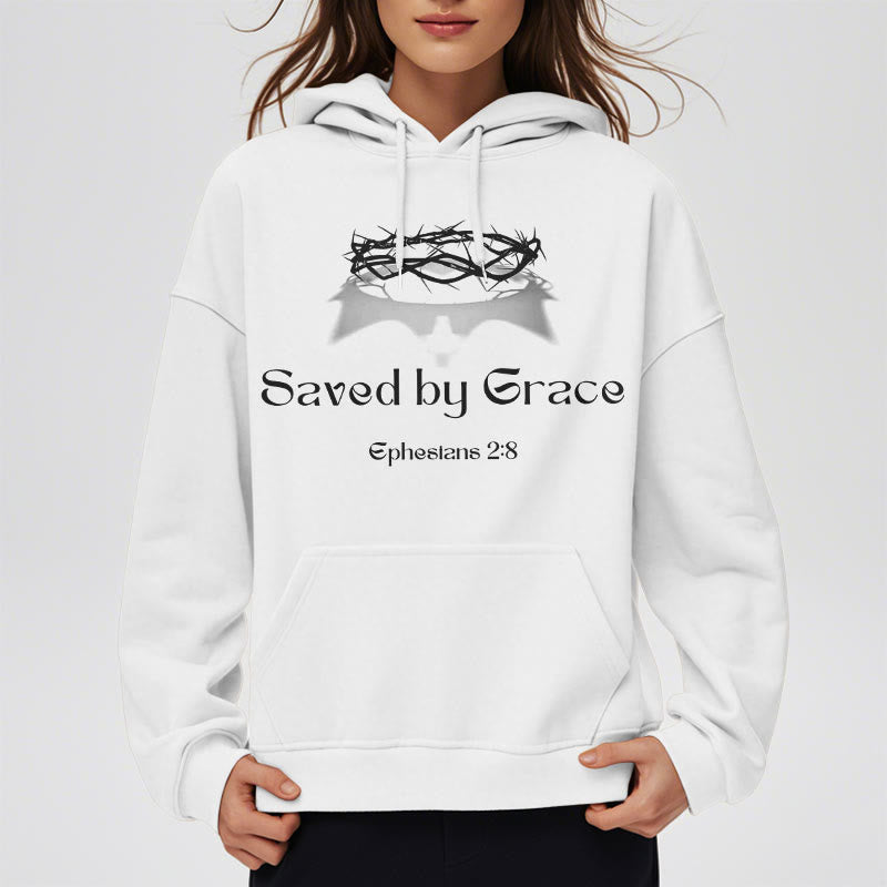 Sweat à capuche en polyester doublé polaire « Sauve par la grâce » de Christianartworkshop - image 8