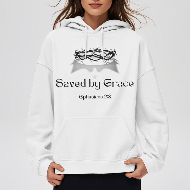 Sweat à capuche en polyester doublé polaire « Sauve par la grâce » de Christianartworkshop - image 8