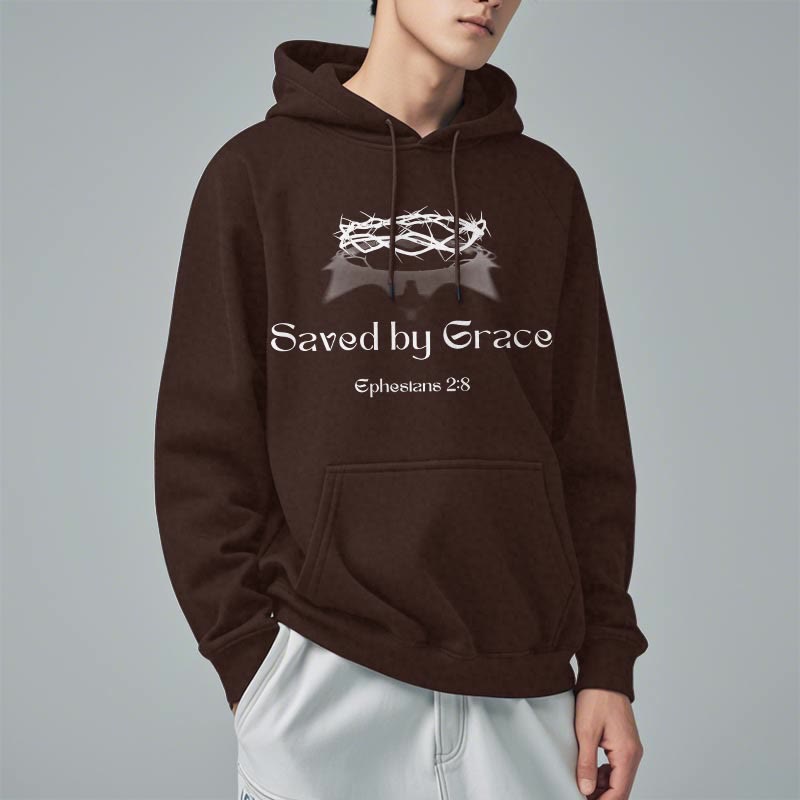 Sweat à capuche en polyester doublé polaire « Sauve par la grâce » de Christianartworkshop - image 12