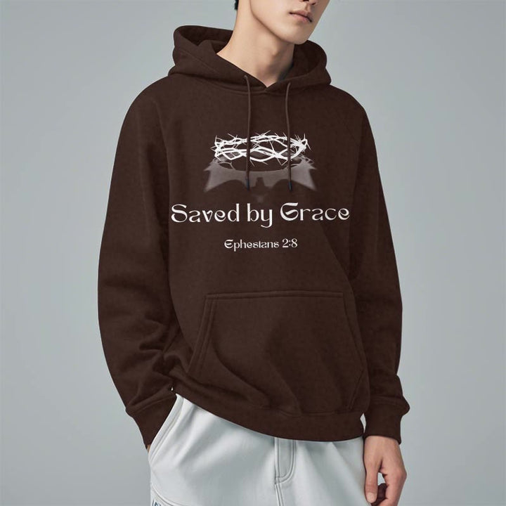 Sweat à capuche en polyester doublé polaire « Sauve par la grâce » de Christianartworkshop - image 12