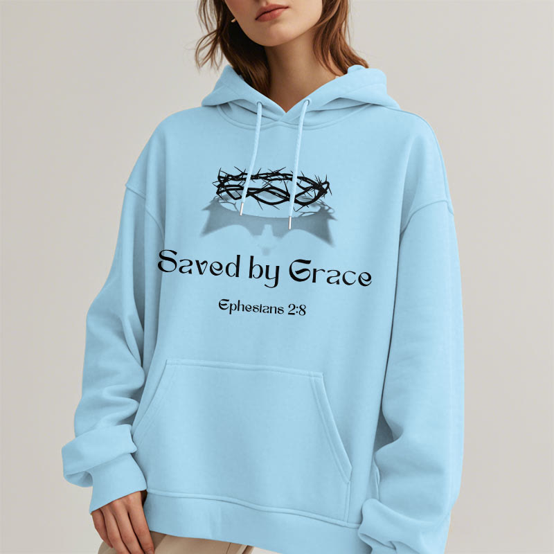 Sweat à capuche en polyester doublé polaire « Sauve par la grâce » de Christianartworkshop - image 14