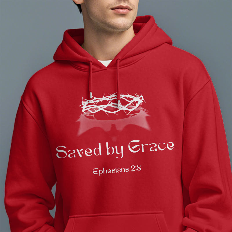 Sweat à capuche en polyester doublé polaire « Sauve par la grâce » de Christianartworkshop - image 18