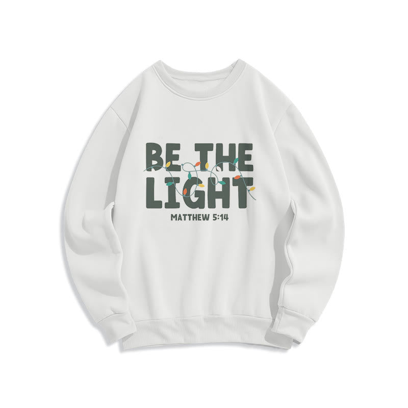 Sweat-shirt en polyester doublé polaire « Be The Light » de Christianartworkshop, style citation - Blanc - 2XL - image 0