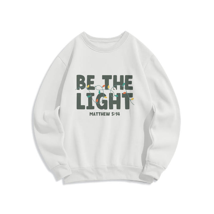 Sweat-shirt en polyester doublé polaire « Be The Light » de Christianartworkshop, style citation - Blanc - 2XL - image 0