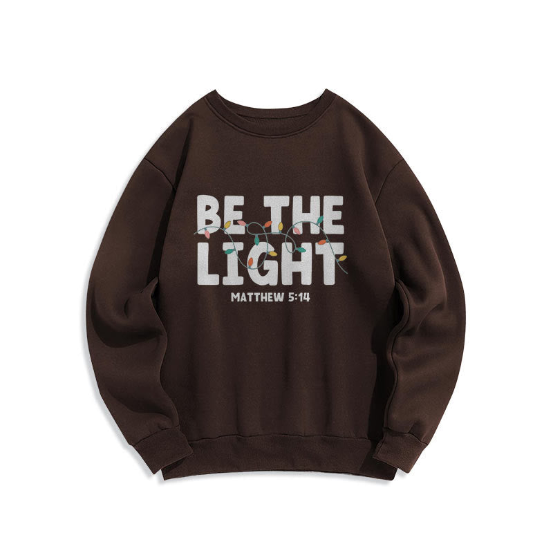 Sweat-shirt en polyester doublé polaire « Be The Light » de Christianartworkshop, style citation - Brun - 2XL - image 10